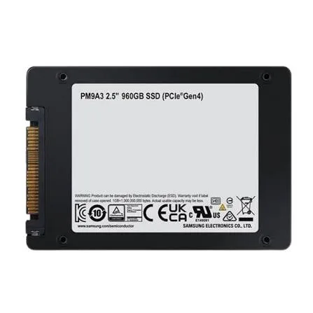 Ổ Cứng SSD Enterprise Samsung PM9A3 | 960GB | NVMe PCIe Gen4 x4 U.2 | 2.5 inch | Đọc 6500MB/s Ghi 1500MB/s