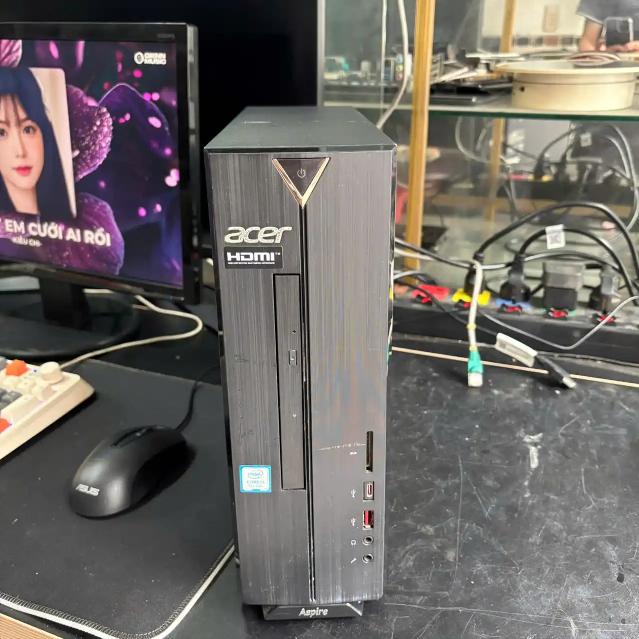 Bộ PC Acer Aspire XC-885 | Core i3-8100 | RAM 4GB | SSD 256GB | Wi-Fi 5 | Màn Acer K202HQL 19.5" 3