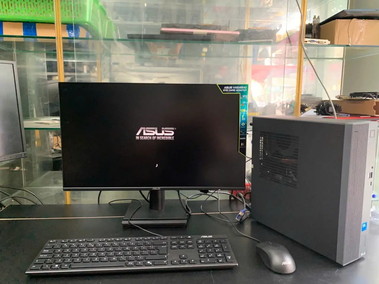 Trọn Bộ Mini PC Cao Cấp | Asus ExpertCenter P500SV | Core i5 | RAM 16GB DDR5 Samsung | SSD 512GB Gen 4 | Màn Hình Asus VA249HG 24" IPS 120Hz | Phím Chuột