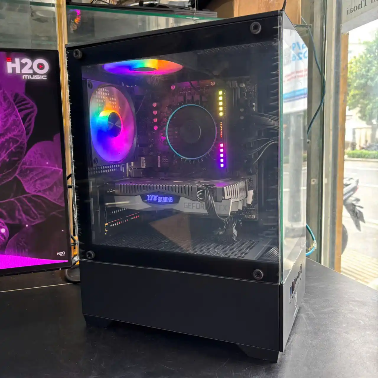Bộ PC Gaming | Gigabyte H610 | Intel Core i3-12100 | RAM Corsair Dominator 16GB | SSD 512GB + HDD 750GB | Zotac RTX 2060 6GB | Nguồn PF650W | Màn Dell U2417H 23.8" IPS 3